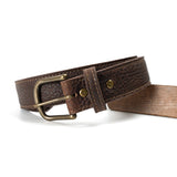 Mahogany Shrunken Bison Leather Belt