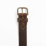 Mahogany Shrunken Bison Leather Belt